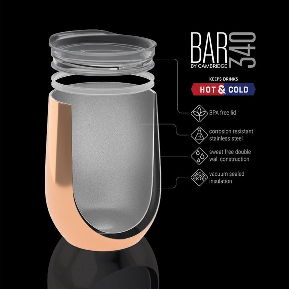 Rainbow Stemless Wine Tumblers with Lids, Set of 2. Bar 340 by Cambridge. NWT - Picture 11 of 12